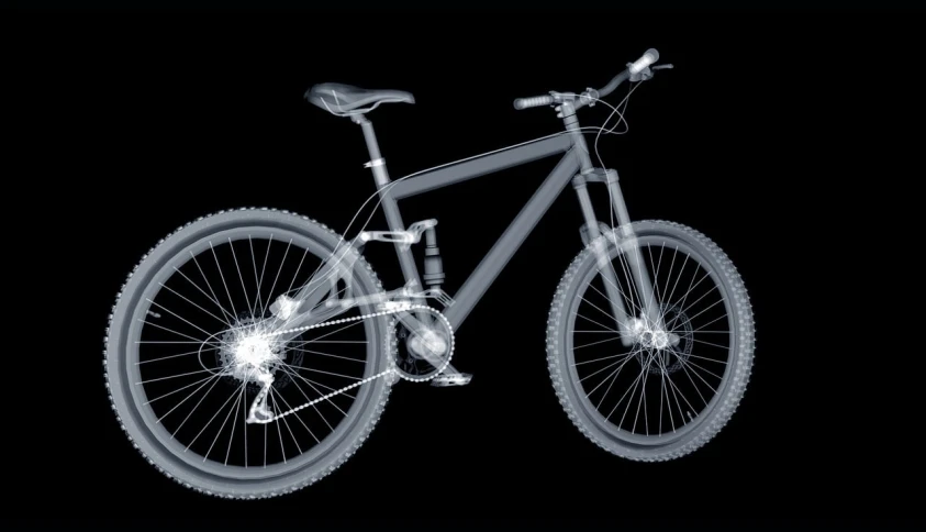 a bicycle in 3d with a black background
