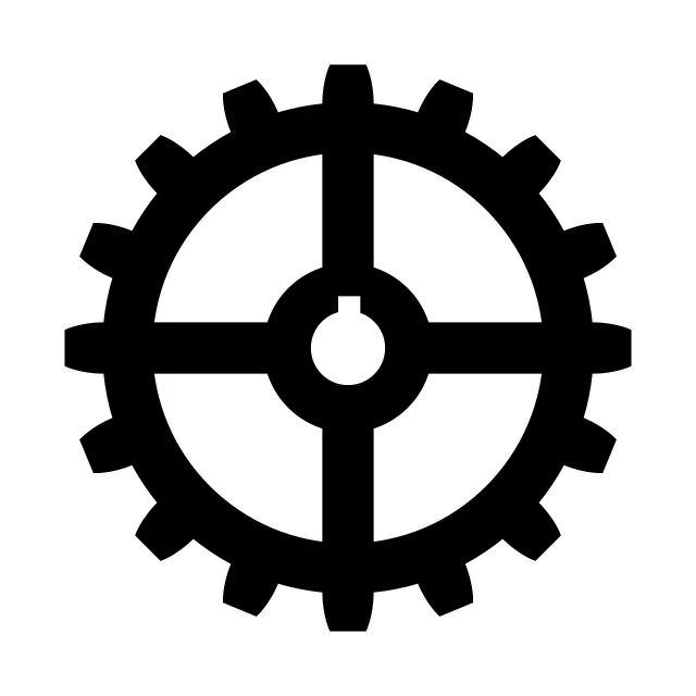 the gears icon is black and white