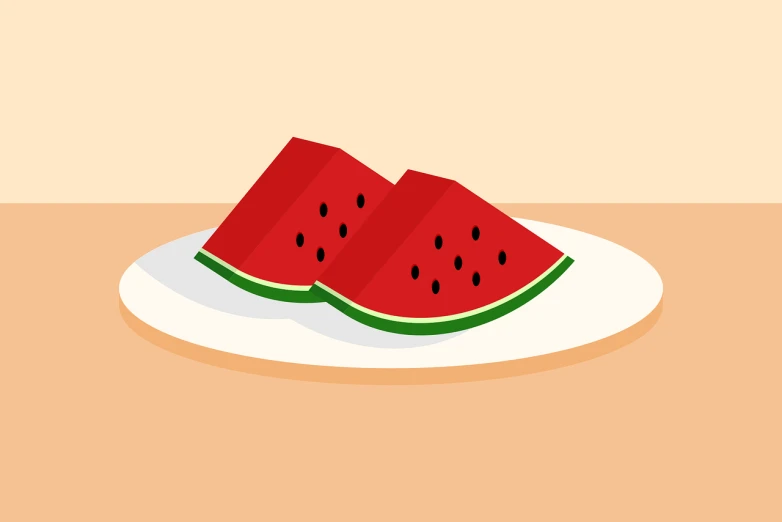 a plate with a piece of watermelon on it