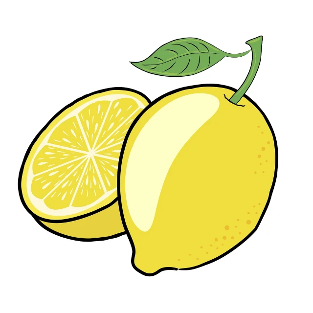 two lemons with a leaf on top of them