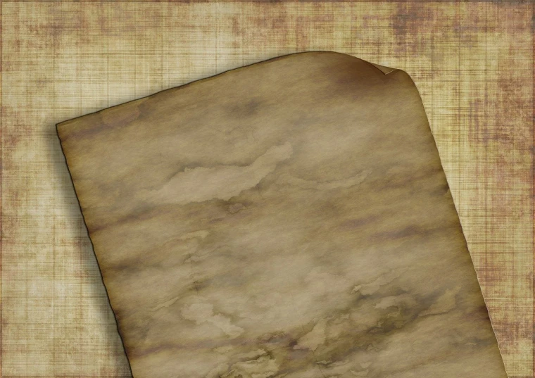 an old paper with torn edges on a beige background