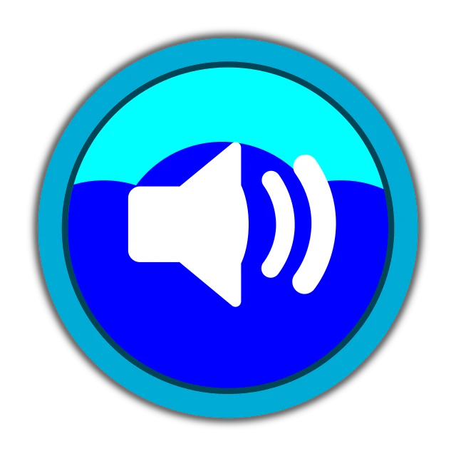 an image of a blue circle with a speaker