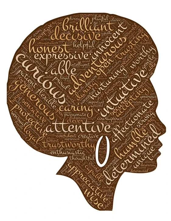 the words are depicted in this silhouette image