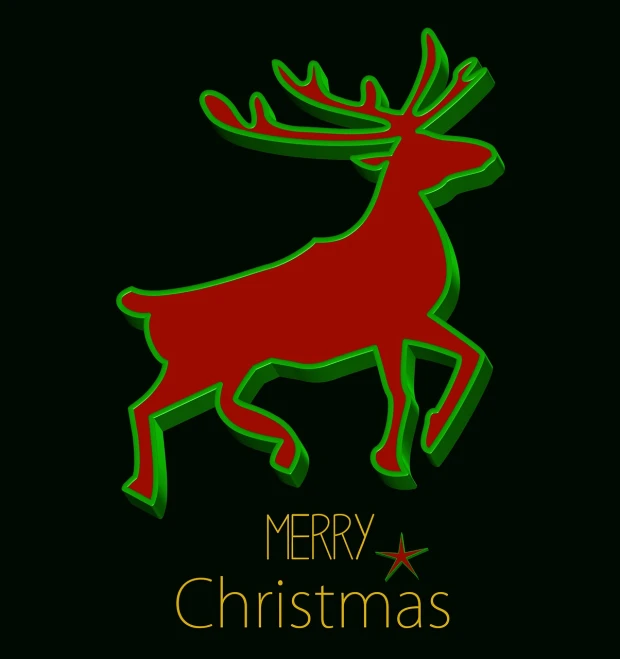 the word merry christmas is shown with a reindeer