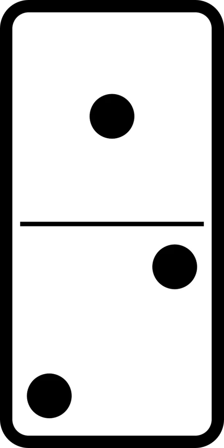 two white rectangular domino pieces on black background