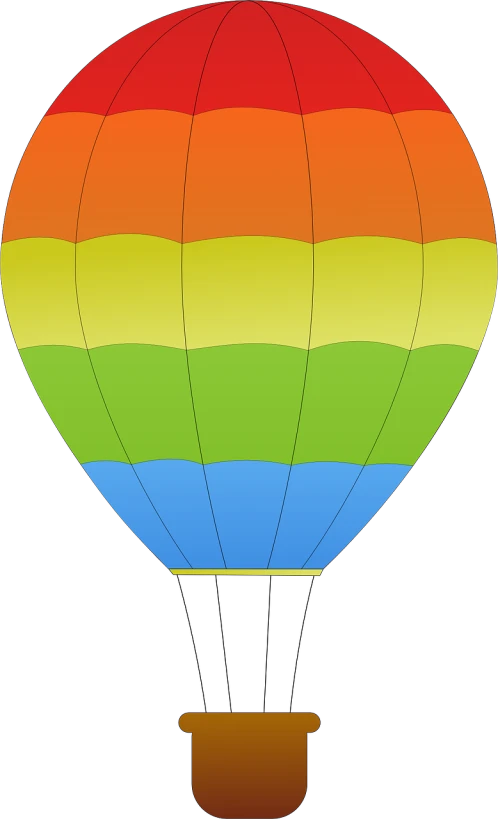 a colorful  air balloon in the sky with a chimney