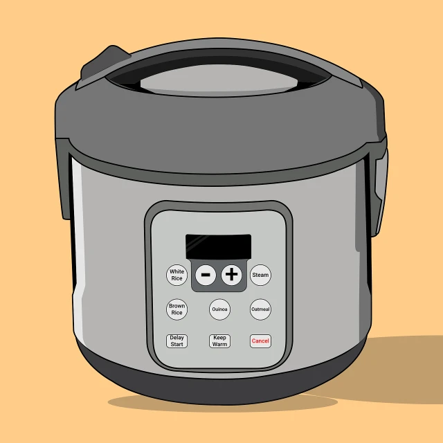 an illustration of a pressure cooker with ons