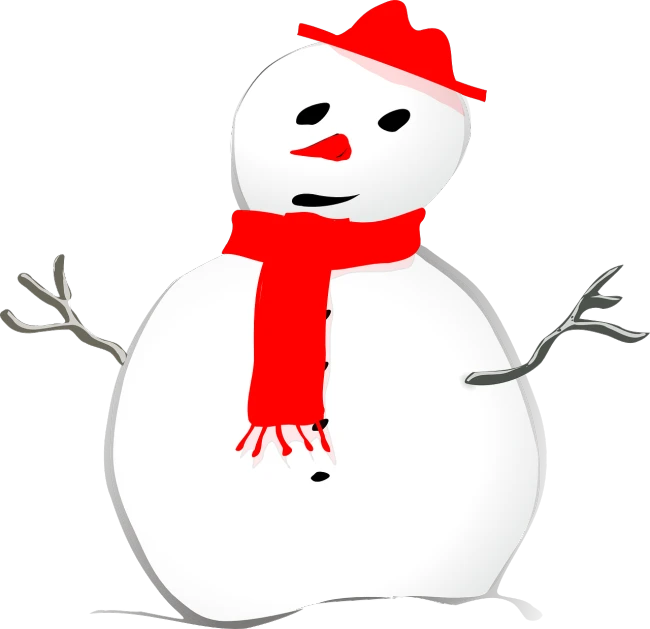 a snowman wearing a scarf and a hat