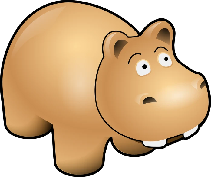 a cartoon hippo with its tongue sticking out