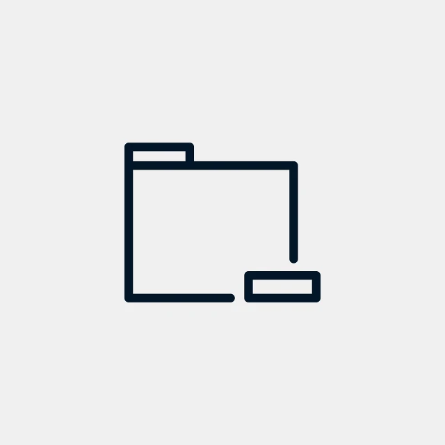 a square and rectangle line drawing icon