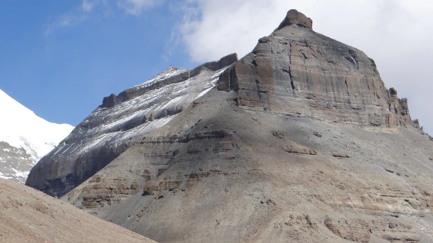 mountain with a massive mountain peak on top of it