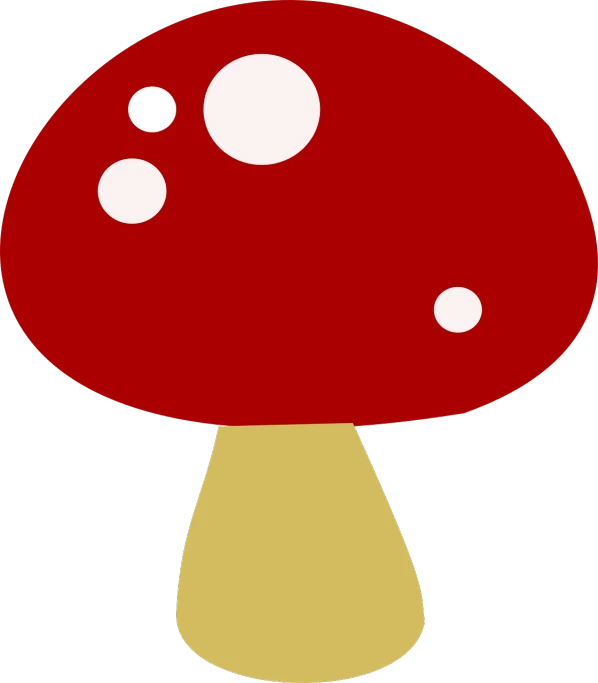 a mushroom with four white dots on it