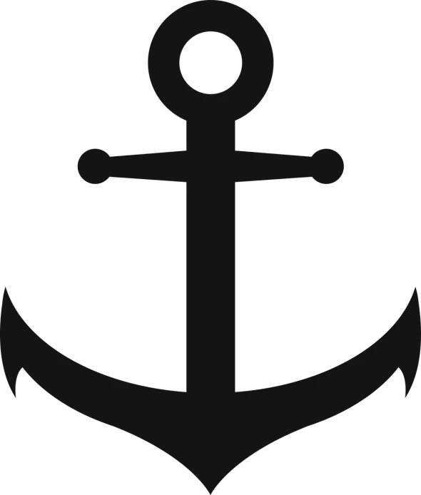 an anchor in the middle of a white and black background