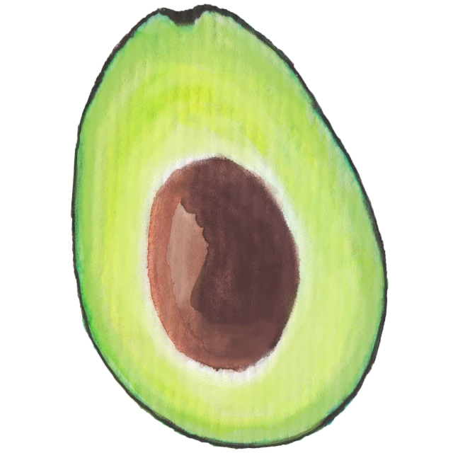 an image of an avocado cut in half