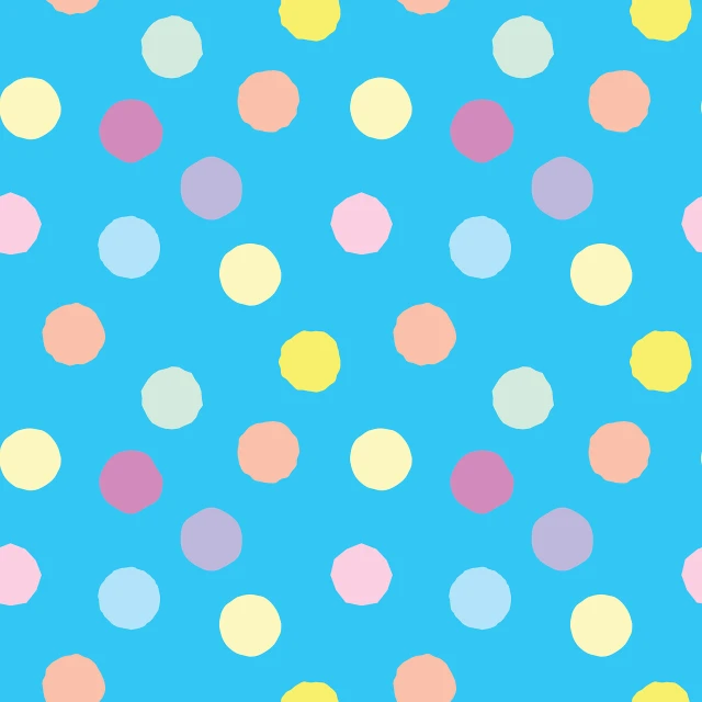 a pattern with pink, yellow and blue dots