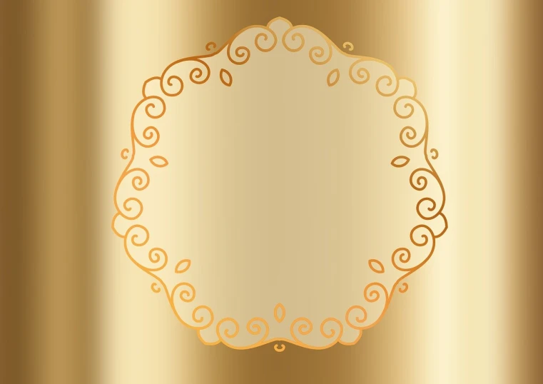 a gold border with curls and curls in the shape of a circle