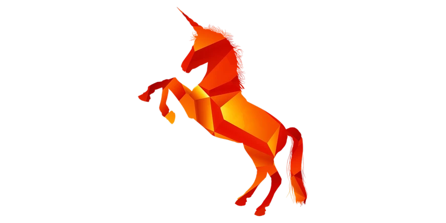 the large orange horse has long horns