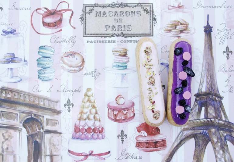 the paris city map is covered in colored pastry pastries