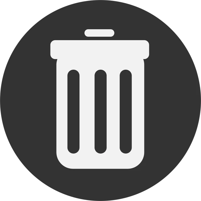 a black and white trash can with a rounded design in the center