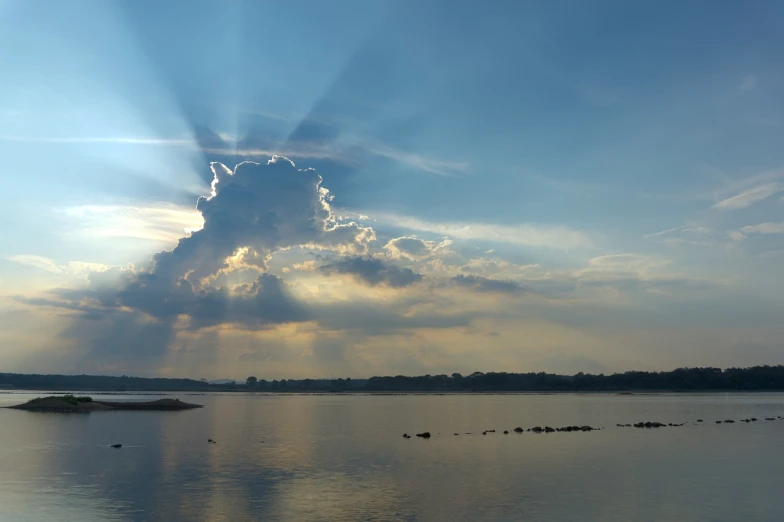 the view of a lake as it is sunray