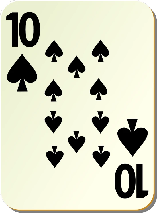 a poker card with different cards in the center