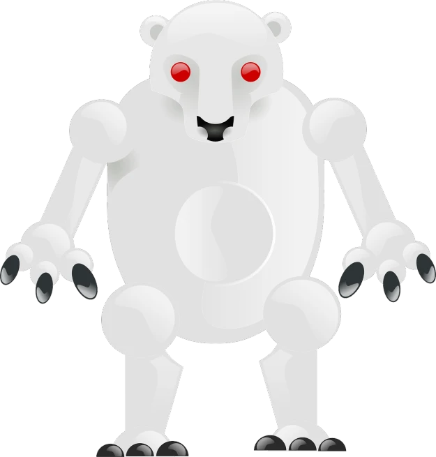 a cartoon bear sitting down and looking happy