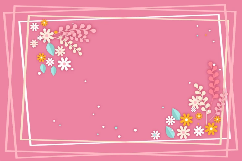 flowers are arranged on a pink background