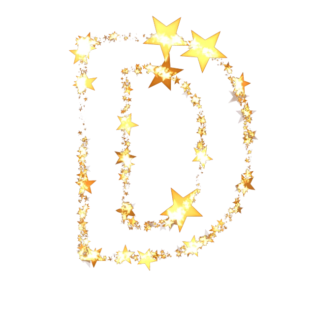 the letter c in gold stars