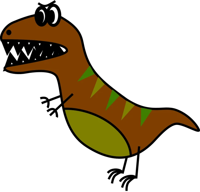 an illustration of a t - shirt dino in profile