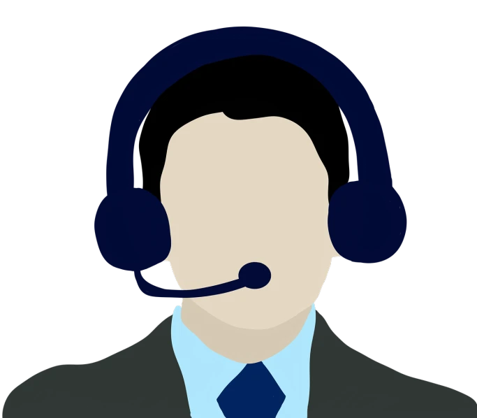 a man with a headset wearing a tie