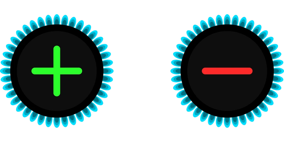 two black eggs, one with a green tick symbol, the other with a plus sign
