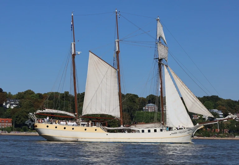 a sail boat sailing on the ocean on a sunny day