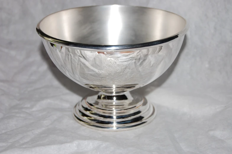 the bowl has been made of silver with no handles