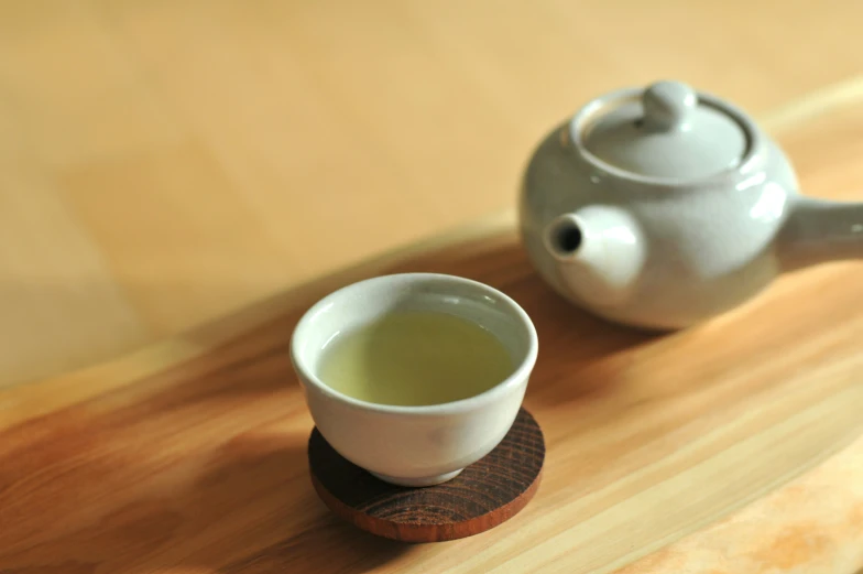 two cups of green tea sit next to each other