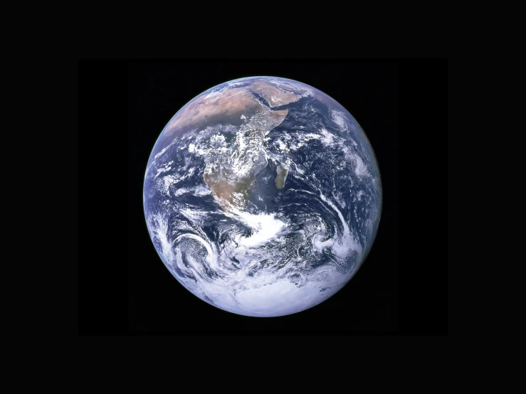 the earth from space with a black background
