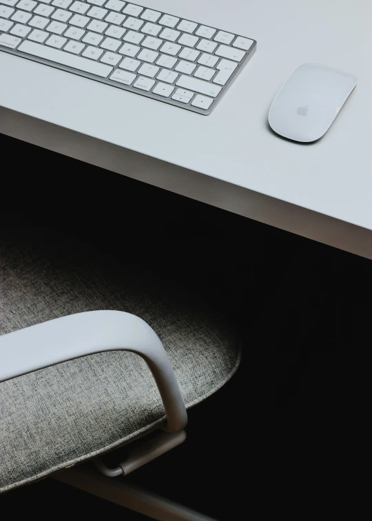 an apple keyboard and mouse sitting next to each other