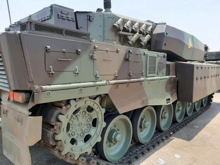 an army vehicle parked in the lot