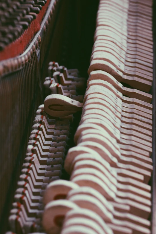 the row of piano keys is all lined up