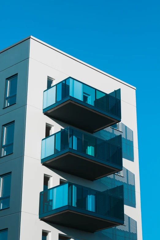 modern architecture with balconies and blue sky