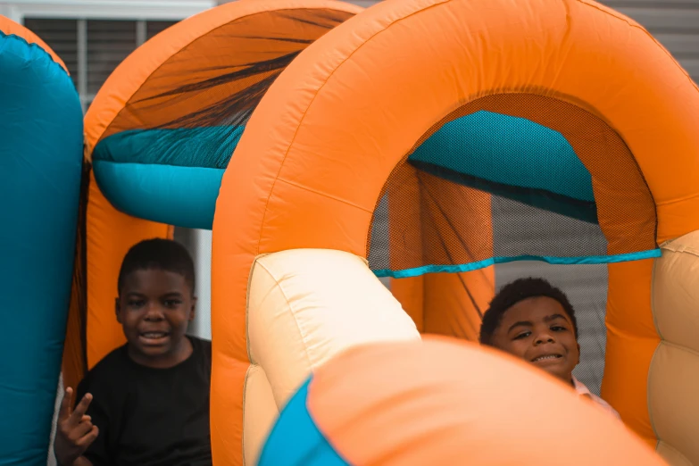 s playing with inflatable water games