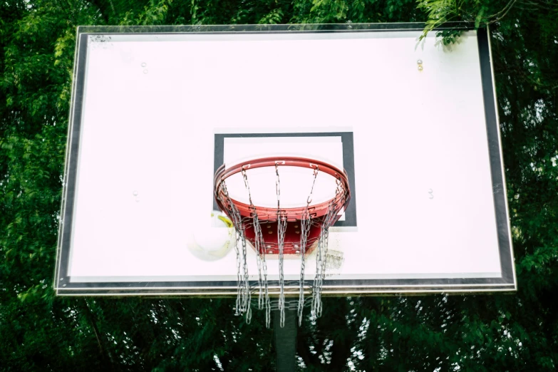 basketball hoop with basketball going into the net