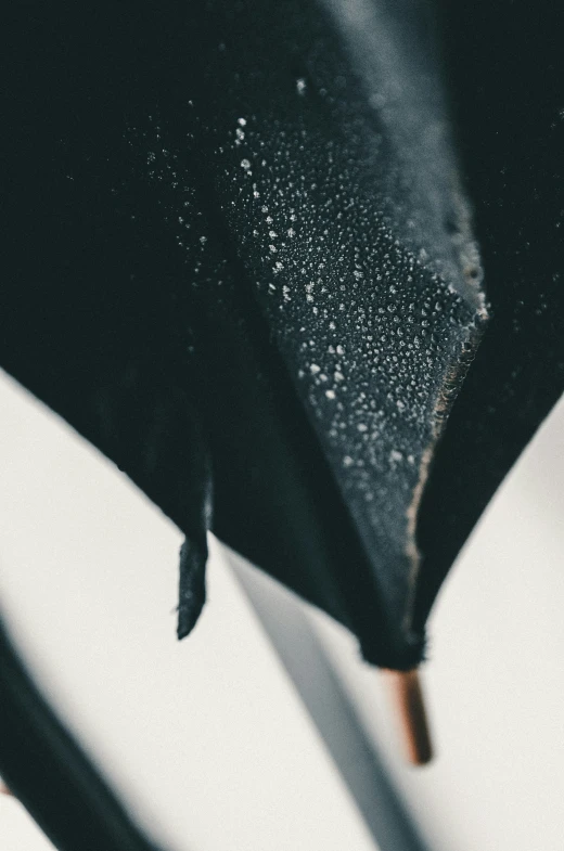 an umbrella with a rubber handle being held up