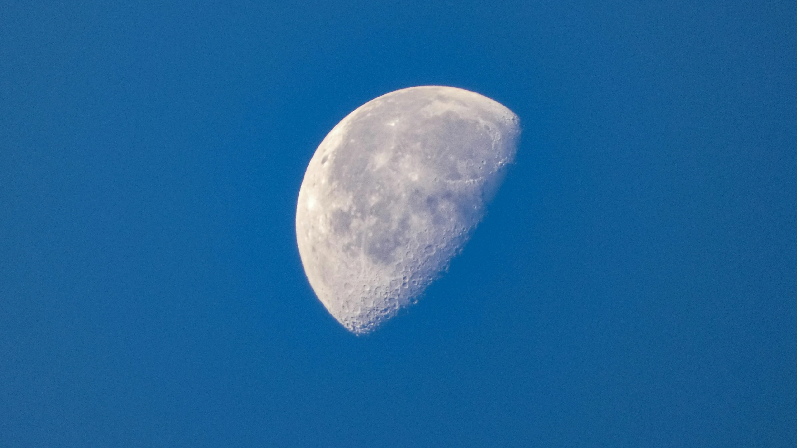 the moon is in the clear blue sky