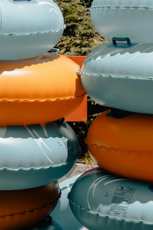 four floats that are stacked on each other