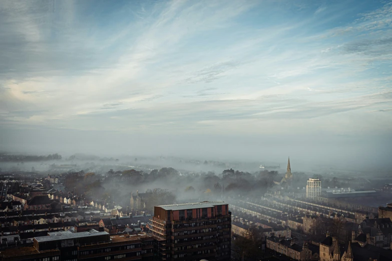 a very beautiful view of a city and its buildings