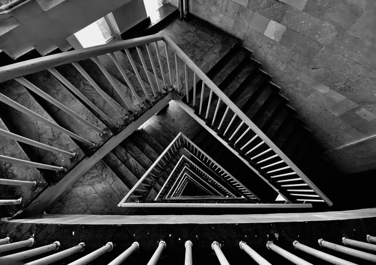 a close up view of a stair case