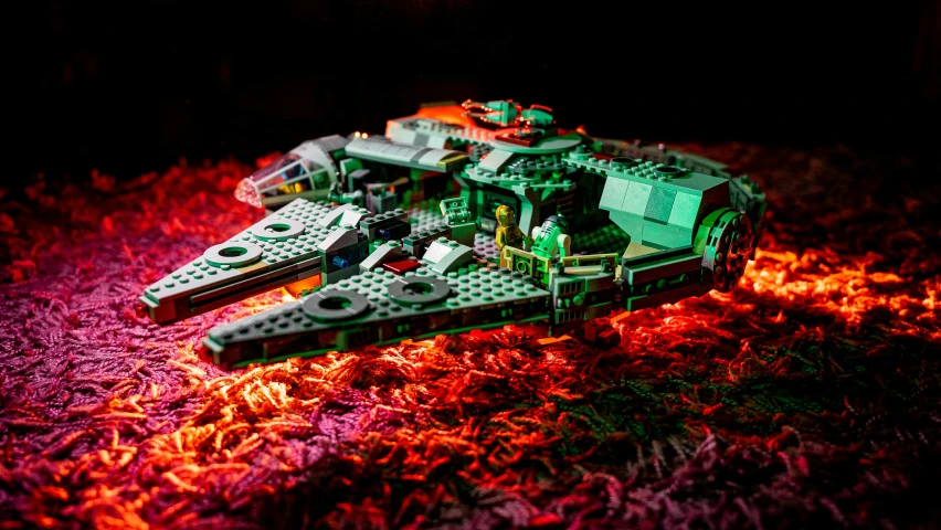 a lego model of a star wars millennium destroyer
