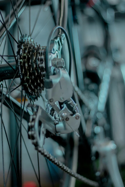 a close up of an old fashioned bike