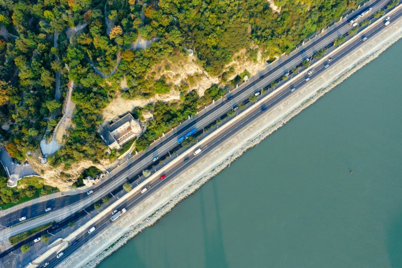 aerial pograph of a road with ramps to allow traffic