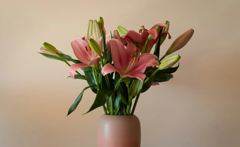 a vase holding many flowers on a table